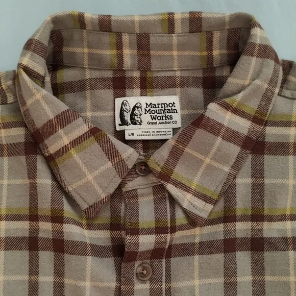 202. Marmot Doran Midweight Flannel Shirt | Color: Vetiver - Picture 7 of 9